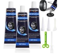 Sinofort 3PCS Mastice per Riparazione Pneumatici, Kit Riparazione Pneumatici Auto, Colla Adesive in Gomma, Colla Riparazione Pneumatici, Kit Riparazione Gomme per Bici/Moto/Auto