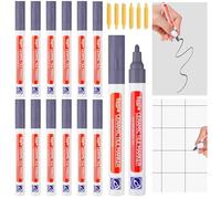 Sinofort Penna per Fughe Piastrelle,12 Pezzi Grigio Pennarello per Fughe Piastrelle per Ripristinare Pavimenti