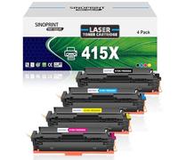 SINOPRINT 415 X Toner no Chip compatibile con HP 415X 415A per Color Laserjet Pro MFP M479fdw M479dw M479fnw M479fdn M454dw W2030A W2031A W2032A W2033A (nero ciano, giallo magenta, confezione da 4)
