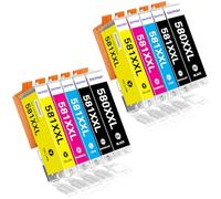 SINOPRINT 580XXL 581XXL Cartucce d'inchiostro Compatibili per Canon PGI-580 CLI-581 Sostituzione con Canon TS6150 TS6250 TS6350 TS8150 TS8250 TS9550 TS705 TR7550 TR8550 TS6151 TS9150 TS8251(10 Pezzi)