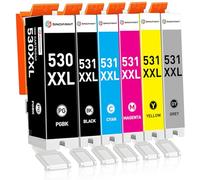 SINOPRINT PGI-530 CLI-531 Cartucce d'inchiostro compatibili con Canon PGI-530XL CLI-531XL 530XXL 531XXL per TS8750 TS8751 TS-8750 TS-8751 (PGBK, Nero, Ciano, Magenta, Giallo, Grigio)