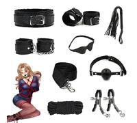 Sinorichh 8-piece beginner specific adult accessory set - suitable for all occasions as a couple accessory (black)