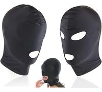 Sinorichh Maschera a 2 pezzi per il viso completo, cappello completamente coperto per uomini e donne, che apre gli occhi e la bocca per respirare, adatto per le feste di giochi di coppia (nero)