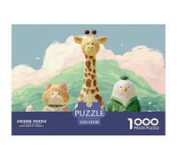 Sinoshow_24085_3d_illustration_of_cute_giraffe_cat_and_bird_cha_1d399ff3-bfad-4080-bb6c-423721fb3396_1 1000 Pezzi Puzzle Difficile, Impegnativo, Quasi Impossibile Gioco Del Puzzle, Juego Familiar Ant