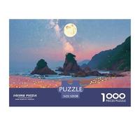Sinoshow_24085_a_beach_under_the_moonlight_glowing_yellow_firef_1e15229b-93ba-46cb-b3a5-946465fbe8ae_1 1000 Pezzi Puzzle Difficile, Impegnativo, Quasi Impossibile Puzzle, Imágen