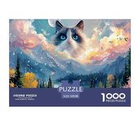 Sinoshow_24085_a_beautiful_cat_with_blue_eyes_is_in_the_center__eda93e95-6fa2-43f5-9bf2-ebfa5914d443_2 1000 Pezzi Puzzle Stimolante Ed Educativo Gioco Del Puzzle, Imágenes Vibra