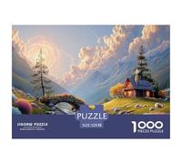 Sinoshow_24085_a_beautiful_mountain_landscape_with_a_house_wate_1b2f5fe1-42d6-437b-b17e-e4732213597e_4 1000 Pezzi Jigsaw Puzzle Difficile, Impegnativo, Quasi Impossibile Puzzle, Juego Familiar Anti-E