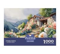 Sinoshow_24085_a_beautiful_village_with_roses_and_peonies_stone_3b27837e-c785-4f64-a95a-2c3939130e53_1 1000 Pezzi Puzzle Difficile, Impegnativo, Quasi Impossibile Puzzle, Juego Familiar Anti-Estrés,