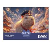 Sinoshow_24085_a_cute_capybara_with_big_eyes_wearing_an_asian-s_da25a904-c8e1-4012-89d6-98479000142f_2 1000 Pezzi Puzzle Stimolante Ed Educativo Gioco Del Puzzle, Juego Familiar Anti-Estrés, Un Gioco
