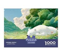 Sinoshow_24085_a_fluffy_white_bear_sleeping_in_the_grass_surrou_4f6458a5-0e69-4c40-82ef-b7a45b93a9f7_1 1000 Pezzi Puzzle Difficile, Impegnativo, Quasi Impossibile Puzzle, Juguetes Educativos Únicos Y
