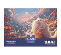 Sinoshow_24085_a_fluffy_white_cat_sits_on_the_table_with_closed_8a7642bd-8c98-4d15-9671-5a14b0efa276_2 1000 Pezzi Puzzle Stimolante Ed Educativo Gioco Del Puzzle, Imágenes Vibra