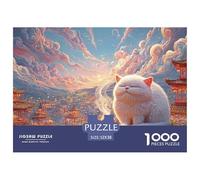 Sinoshow_24085_a_fluffy_white_cat_sits_on_the_table_with_closed_8a7642bd-8c98-4d15-9671-5a14b0efa276_1 1000 Pezzi Puzzle Stimolante Ed Educativo Puzzle, Juguetes Educativos Únicos Y Estimulantes, Un