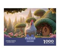 Sinoshow_24085_a_fluffy_white_chicken_stands_on_the_green_grass_8d44fd86-3ad2-4865-a7f1-ac021fc0d0d0_4 1000 Pezzi Puzzle Difficile, Impegnativo, Quasi Impossibile Puzzle, Juego Familiar Anti-Estrés,