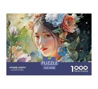 Sinoshow_24085_a_girl_with_flowers_in_her_hair_wearing_blue_and_833d83b3-4151-49bb-92cf-e6a3f387d43f_1 1000 Pezzi Puzzle Stimolante Ed Educativo Puzzle, Juguetes Educativos Únicos Y Estimulantes, Reg
