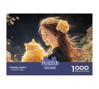 Sinoshow_24085_a_girl_with_long_brown_hair_and_a_yellow_cat_wea_a7dbb918-4a33-4b2d-9b09-1e455fbec91f_1 1000 Pezzi Puzzle Difficile, Impegnativo, Quasi Impossibile Gioco Del Puzzle, Juego Familiar Ant