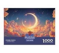 Sinoshow_24085_a_golden_moon_with_crescent_in_the_sky_surrounde_a3bfdb98-eff3-411a-8fcc-f46fa16806e9_2 1000 Pezzi Puzzle Stimolante Ed Educativo Gioco Del Puzzle, Juego Familiar Anti-Estrés, Regalo D