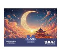 Sinoshow_24085_a_golden_yellow_moon_is_floating_above_the_cloud_a9084df9-a772-4625-98cf-02ed83f9bdb6_3 1000 Pezzi Puzzle Stimolante Ed Educativo Puzzle, Juego Familiar Anti-Estrés, Un Gioco Che Unisc