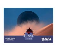 Sinoshow_24085_a_large_black_moon_hangs_in_the_blue_sky_an_anci_81a499bf-a01d-41f5-90e1-9e7933520d1b_1 1000 Pezzi Puzzle Difficile, Impegnativo, Quasi Impossibile Gioco Del Puzzle