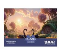 Sinoshow_24085_a_pair_of_black_swans_swim_in_the_lake_surrounde_1bd93eb6-77ca-4672-938b-7a3cf7d1e0fe_1 1000 Pezzi Puzzle Stimolante Ed Educativo Puzzle, Juego Familiar Anti-Estrés, Un Gioco Che Unisc