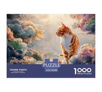 Sinoshow_24085_a_red_cat_is_stepping_on_the_clouds_with_golden__3252a9a3-a550-442f-9781-8a745563f3e0_2 1000 Pezzi Puzzle Stimolante Ed Educativo Puzzle, Imágenes Vibrantes, Rega