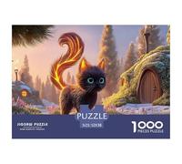 Sinoshow_24085_a_red_cat_with_glowing_eyes_made_of_lava_and_fir_e6f1d835-d204-469e-82e9-03bc5fdc3f5e_1 1000 Pezzi Puzzle Stimolante Ed Educativo Gioco Del Puzzle, Juego Familiar Anti-Estrés, Regalo D