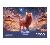 Sinoshow_24085_a_red_cat_with_glowing_eyes_standing_on_ice_and__0b257849-5b6e-4259-b45c-09fe00ac8fc1_1 1000 Pezzi Puzzle Stimolante Ed Educativo Puzzle, Juego Familiar Anti-Estrés, Un Gioco Che Unisc
