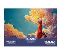 Sinoshow_24085_a_red_lighthouse_stands_tall_on_the_coast_its_wh_0e76cfb4-65ee-4894-8ead-bece7167fd30_3 1000 Pezzi Jigsaw Puzzle Difficile, Impegnativo, Quasi Impossibile Gioco Del Puzzle, Juego Famil