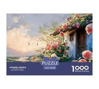 Sinoshow_24085_a_small_white_cottage_with_pink_roses_growing_on_58e39d6f-4ff3-4215-a3f8-055bd591d77d_3 1000 Pezzi Puzzle Stimolante Ed Educativo Puzzle, Imágenes Vibrantes, Rega