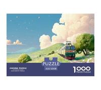 Sinoshow_24085_a_train_on_the_road_surrounded_by_green_fields_i_ce1e670a-40c4-4b78-a7b6-e3420f6456cd_4 1000 Pezzi Puzzle Difficile, Impegnativo, Quasi Impossibile Puzzle, Juego Familiar Anti-Estrés,