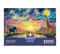 Sinoshow_24085_a_vibrant_and_colorful_wildlife_scene_at_sunset__667146ae-7511-45d0-9c9f-00261cb2a663_1 1000 Pezzi Jigsaw Puzzle Difficile, Impegnativo, Quasi Impossibile Puzzle, Juego Familiar Anti-E