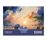 Sinoshow_24085_a_vibrant_and_colorful_wildlife_scene_at_sunset__82d5ff12-8917-47ca-b8dd-0bed25b3c356_4 1000 Pezzi Jigsaw Puzzle Difficile, Impegnativo, Quasi Impossibile Puzzle, Juego Familiar Anti-E
