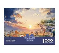 Sinoshow_24085_a_vibrant_and_colorful_wildlife_scene_at_sunset__82d5ff12-8917-47ca-b8dd-0bed25b3c356_3 1000 Pezzi Puzzle Stimolante Ed Educativo Gioco Del Puzzle, Juego Familiar Anti-Estrés, Un Gioco