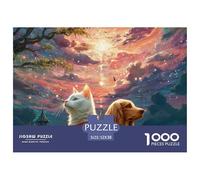 Sinoshow_24085_a_white_cat_and_a_brown_spaniel_dog._the_orange__3a78521e-3f76-42d5-bd66-6a56cd42bb9b_2 1000 Pezzi Puzzle Difficile, Impegnativo, Quasi Impossibile Puzzle, Juguetes Educativos Únicos Y