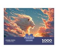 Sinoshow_24085_a_white_lion_surrounded_by_burning_flames_with_w_9d9cf91f-a718-4a2d-a026-58d84e964676_4 1000 Pezzi Puzzle Stimolante Ed Educativo Puzzle, Juego Familiar Anti-Estrés, Un Gioco Che Unisc