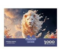 Sinoshow_24085_a_white_lion_with_fire_and_smoke_hyper-realistic_e9f2fdcb-7ff5-4531-8ce1-02b85d9edf3d_3 1000 Pezzi Jigsaw Puzzle Difficile, Impegnativo, Quasi Impossibile Gioco Del Puzzle, Regalo De N