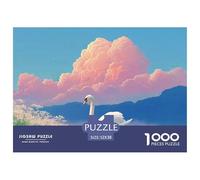 Sinoshow_24085_a_white_swan_floats_on_the_water_the_blue_sky_is_fb676c84-5fba-4bbb-b5cc-cf82f170362f_2 1000 Pezzi Puzzle Stimolante Ed Educativo Gioco Del Puzzle, Juego Familiar Anti-Estrés, Regalo D