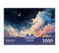 Sinoshow_24085_colorful_night_sky_with_a_crescent_moon_and_star_1a089290-9a26-4a48-8216-15332b378715_1 1000 Pezzi Puzzle Stimolante Ed Educativo Gioco Del Puzzle, Imágenes Vibra