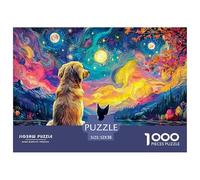Sinoshow_24085_golden_retriever_and_cat_sitting_by_the_lake_gol_a6906119-07a9-4969-a2ad-17e8e2a8e91b_3 1000 Pezzi Jigsaw Puzzle Stimolante Ed Educativo Gioco Del Puzzle, Juguetes Educativos Únicos Y