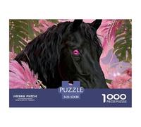 Sinoshow_24085_illustration_of_a_black_horse_with_pink_eyes_a_h_d518df85-b8fe-4fc3-8a58-13a52f73b179_2 1000 Pezzi Puzzle Stimolante Ed Educativo Puzzle, Juego Familiar Anti-Estrés, Un Gioco Che Unisc