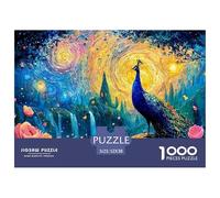 Sinoshow_24085_pink_peacock_colorful_feathers_standing_on_the_r_472a048b-5230-4c4a-a2f9-4aab55e4e506_4 1000 Pezzi Jigsaw Puzzle Difficile, Impegnativo, Quasi Impossibile Puzzle