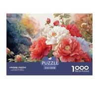 Sinoshow_24085_red_background_red_peonies_painting_in_the_style_80a729c6-64b3-4f12-b629-67af34208f53_2 1000 Pezzi Jigsaw Puzzle Difficile, Impegnativo, Quasi Impossibile Puzzle