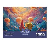 Sinoshow_24085_spongebob_and_patrick_floating_in_the_jellyfish__13d71b27-58a9-4d2c-8e0e-deb47786db88_2 1000 Pezzi Jigsaw Puzzle Difficile, Impegnativo, Quasi Impossibile Gioco Del Puzzle, Juguetes Ed