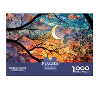 Sinoshow_24085_stained_glass_sunset_sky_with_a_crescent_moon_br_d3d65c7a-a5ea-4ac8-a014-05c2cbcab137_4 1000 Pezzi Puzzle Difficile, Impegnativo, Quasi Impossibile Puzzle, Imágen