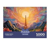 Sinoshow_24085_the_eiffel_tower_is_surrounded_by_mountains_rive_8a221a13-c29d-405b-9bf3-ddfe27d50b64_4 1000 Pezzi Jigsaw Puzzle Stimolante Ed Educativo Gioco Del Puzzle, Juguetes Educativos Únicos Y