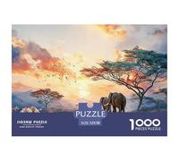 Sinoshow_24085_two_elephants_walk_in_the_savannah_against_an_or_66634573-c611-410f-b608-70b0717a31d1_2 1000 Pezzi Puzzle Divertente Ed Emozionante Gioco Del Puzzle, Imágenes Vib