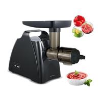 Sinotech Tritacarne e Passapomodoro Elettrico, Multifunzione con Slow Juicer, Sistema di Sicurezza, Accessori per Salsicce e Kubbe, Filtro in Acciaio