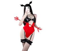 SINROYEE Sexy Diavolo Costumi Per Le Donne Cosplay Giapponese Lingerie Kawaii Anime Bikini Carino Roleplay Lolita Outfit Cattivo (rosso+nero)