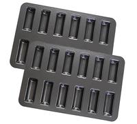 Sinsanye 2 Pezzi Mini Stampo per Torrone, Mini Teglia per Cereali a 12 Fori Teglia Antiaderente, per Preparazione Barrette Energetiche ai Cereali, Torrone e Pane, 30 x 20 cm