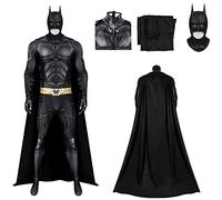 SINSEN Costume da supereroe da pipistrello, per adulti, per cosplay, costume da cavaliere per feste di Halloween, colore scuro (XL, costume da pipistrello + maschera)