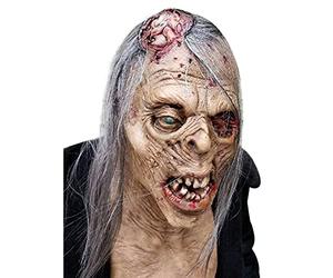 SINSEN Maschera zombie spaventosa di Halloween maschera realistica uomo vecchio orrore camminando casco morto testa piena raccapricciante diavolo costume puntelli Cosplay partito per mascherata